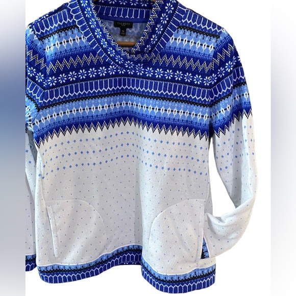 Talbots Fair-Isle Funnel Neck Long Sleeve Pullover Sweater Size M Petite - Picture 4 of 11